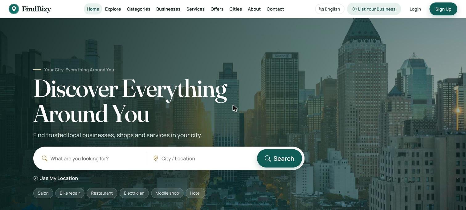 FindBizy - Local Business Directory Platform